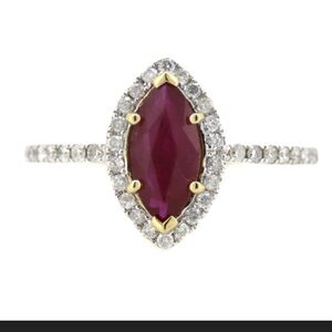 Gold and Red Gemstone Ring